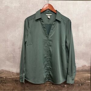 Satin feel green blouse